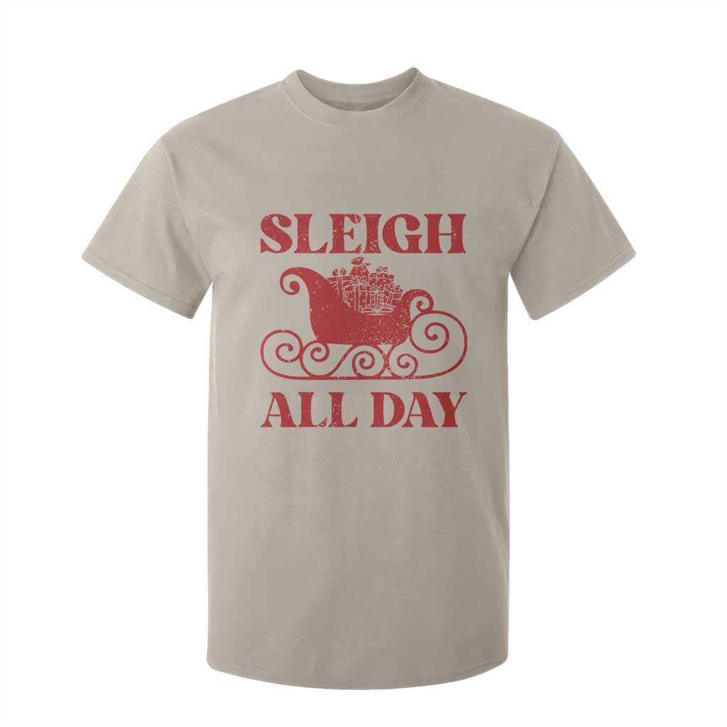 Funny Christmas T Shirt For Kid Sleigh All Day Xmas Santa's Sleigh TS11 Sand Print Your Wear