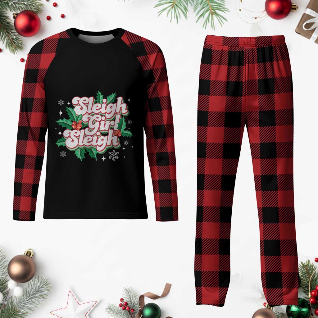 Sleigh Girl Sleigh Plaid Pajama Set Xmas Retro Groove Slay Girl Mistletoe TS11 Buffalo Plaid Print Your Wear