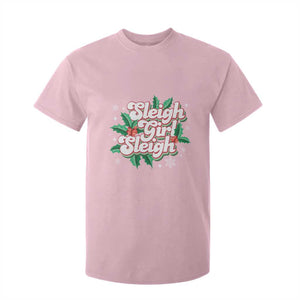 Sleigh Girl Sleigh T Shirt For Kid Christmas Retro Groove Slay Girl Mistletoe TS11 Light Pink Print Your Wear