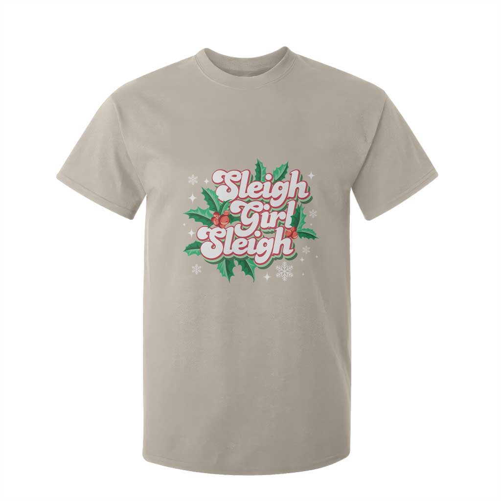 Sleigh Girl Sleigh T Shirt For Kid Christmas Retro Groove Slay Girl Mistletoe TS11 Sand Print Your Wear