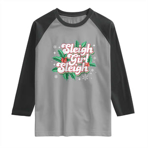 Sleigh Girl Sleigh Raglan Shirt Christmas Retro Groove Slay Girl Mistletoe TS11 Sport Gray Black Print Your Wear