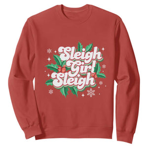 Sleigh Girl Sleigh Sweatshirt Christmas Retro Groove Slay Girl Mistletoe TS11 Red Print Your Wear