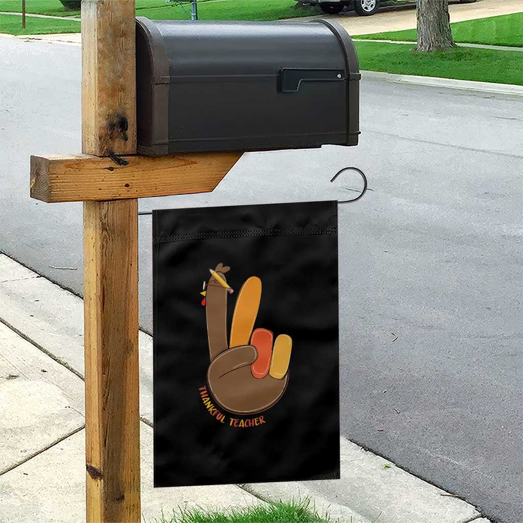 Funny Thanksgiving Teacher Garden Flag Thankful Teacher Turkey Pencil TS11 Print Your Wear