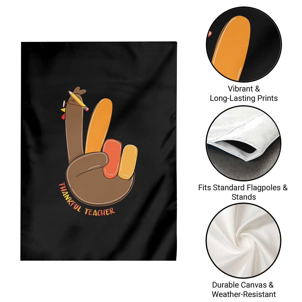 Funny Thanksgiving Teacher Garden Flag Thankful Teacher Turkey Pencil TS11 Print Your Wear