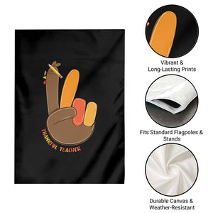 Funny Thanksgiving Teacher Garden Flag Thankful Teacher Turkey Pencil TS11 Print Your Wear