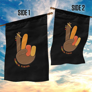 Funny Thanksgiving Teacher Garden Flag Thankful Teacher Turkey Pencil TS11 Print Your Wear