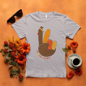 Funny Thanksgiving Teacher T Shirt Thankful Teacher Turkey Pencil TS11 Ice Gray Print Your Wear