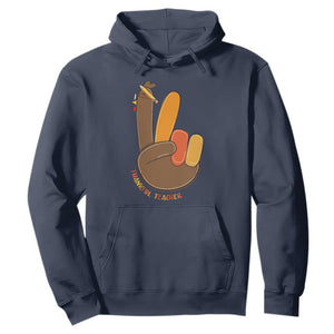 Funny Thanksgiving Teacher Hoodie Thankful Teacher Turkey Pencil TS11 Navy Print Your Wear