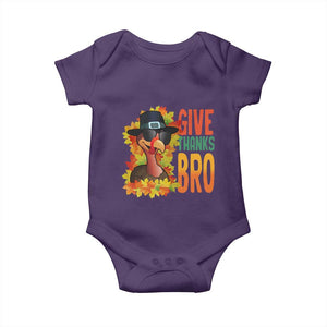 Funny Thanksgiving Turkey Baby Onesie Give Thanks Bro Fall Season TS11 Purple Print Your Wear