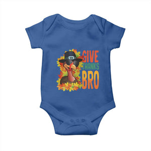 Funny Thanksgiving Turkey Baby Onesie Give Thanks Bro Fall Season TS11 Royal Blue Print Your Wear
