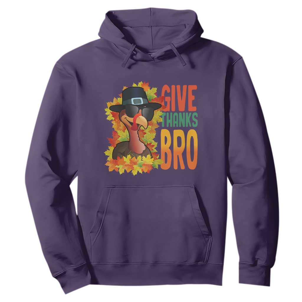 Funny Thanksgiving Turkey Hoodie Give Thanks Bro Fall Season TS11 Purple Print Your Wear