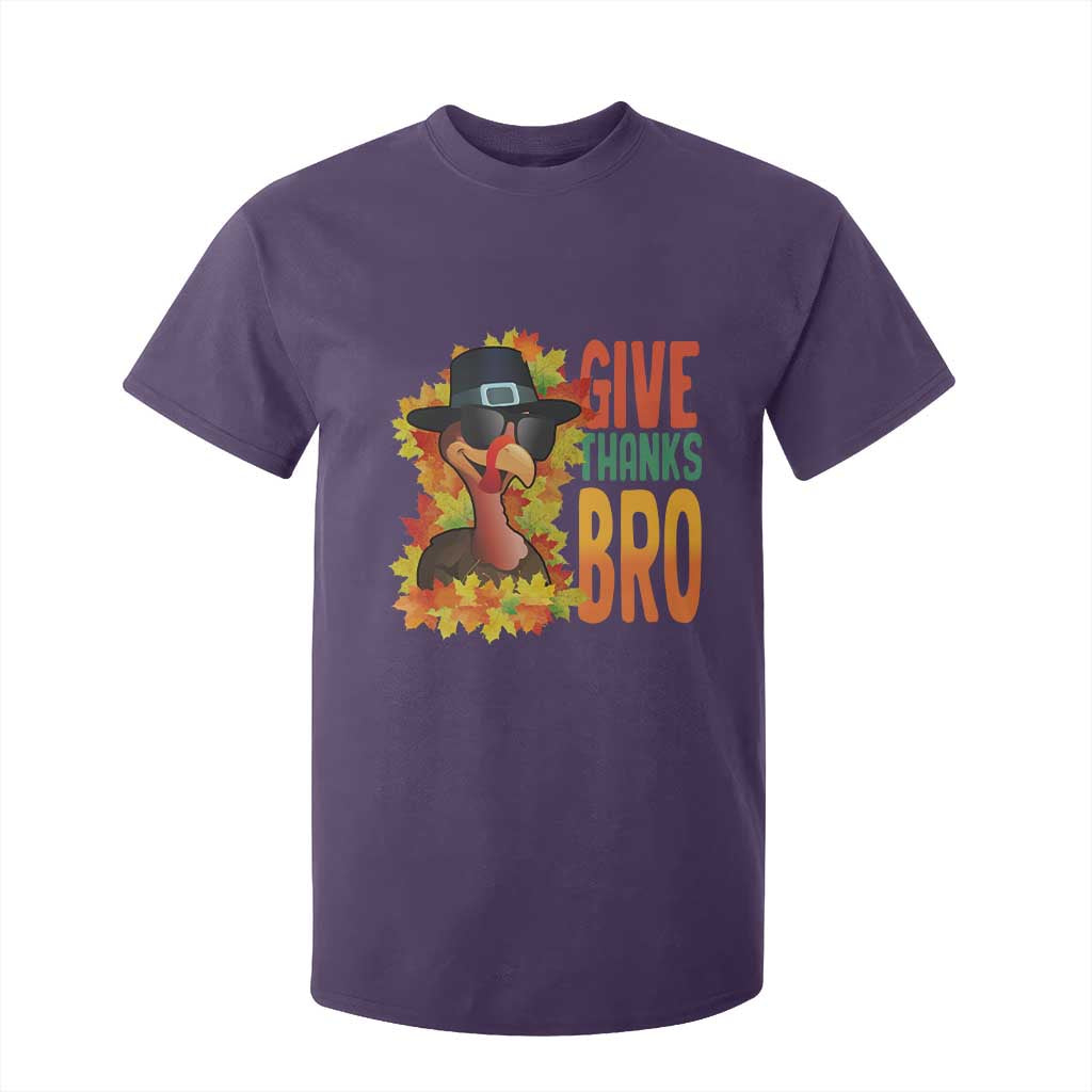 Funny Thanksgiving Turkey T Shirt For Kid Give Thanks Bro Fall Season TS11 Purple Print Your Wear