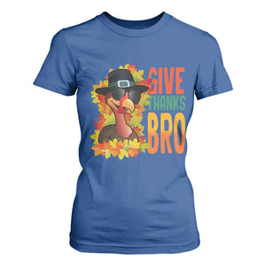 Funny Thanksgiving Turkey T Shirt For Women Give Thanks Bro Fall Season TS11 Royal Blue Print Your Wear