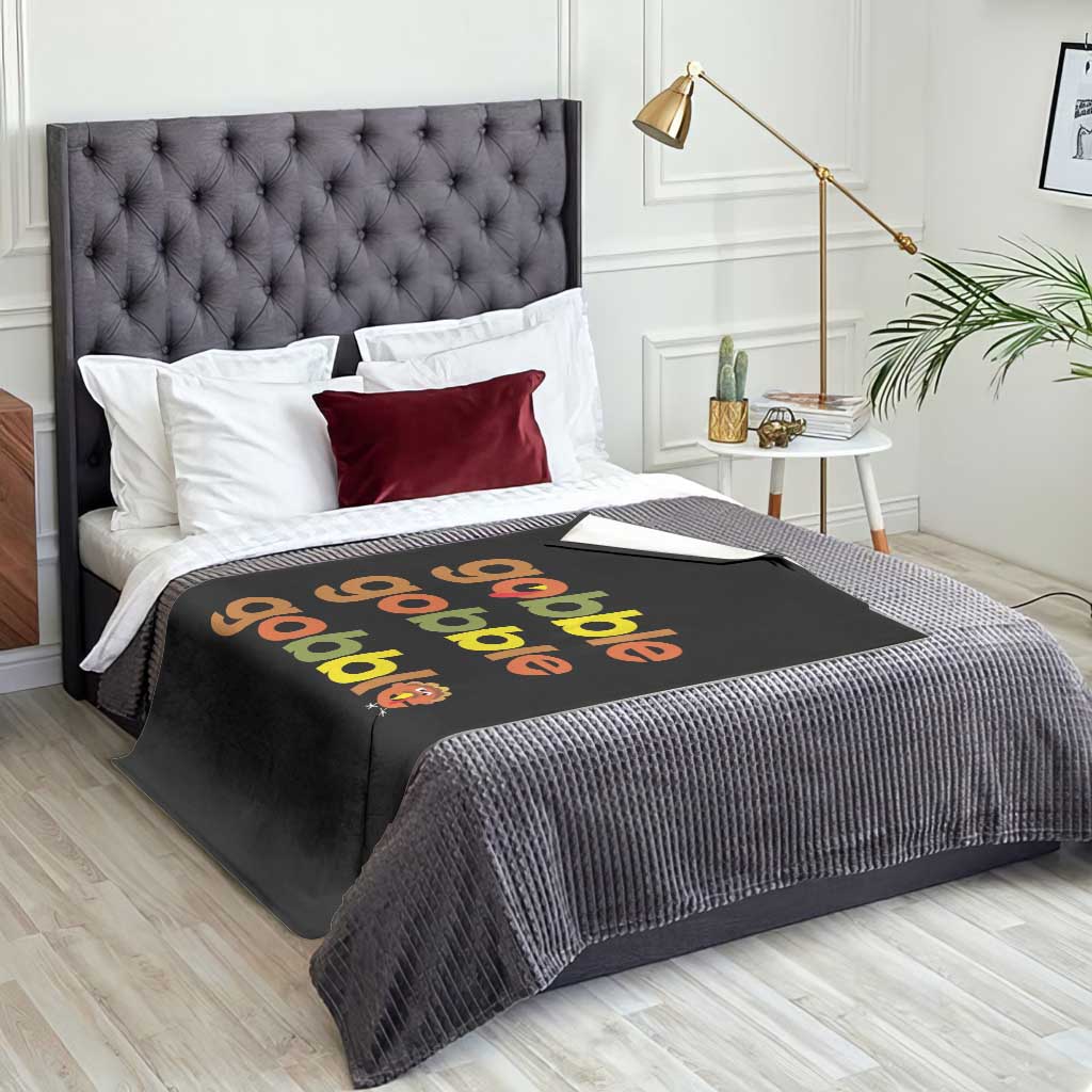 Funny Thanksgiving Turkey Gobble Throw Blanket Fall Season TS11 Print Your Wear