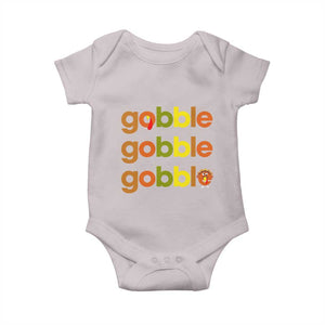 Funny Thanksgiving Turkey Gobble Baby Onesie Fall Season TS11 Ice Gray Print Your Wear