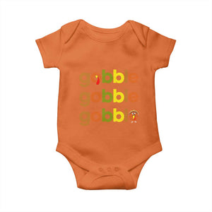 Funny Thanksgiving Turkey Gobble Baby Onesie Fall Season TS11 Orange Print Your Wear