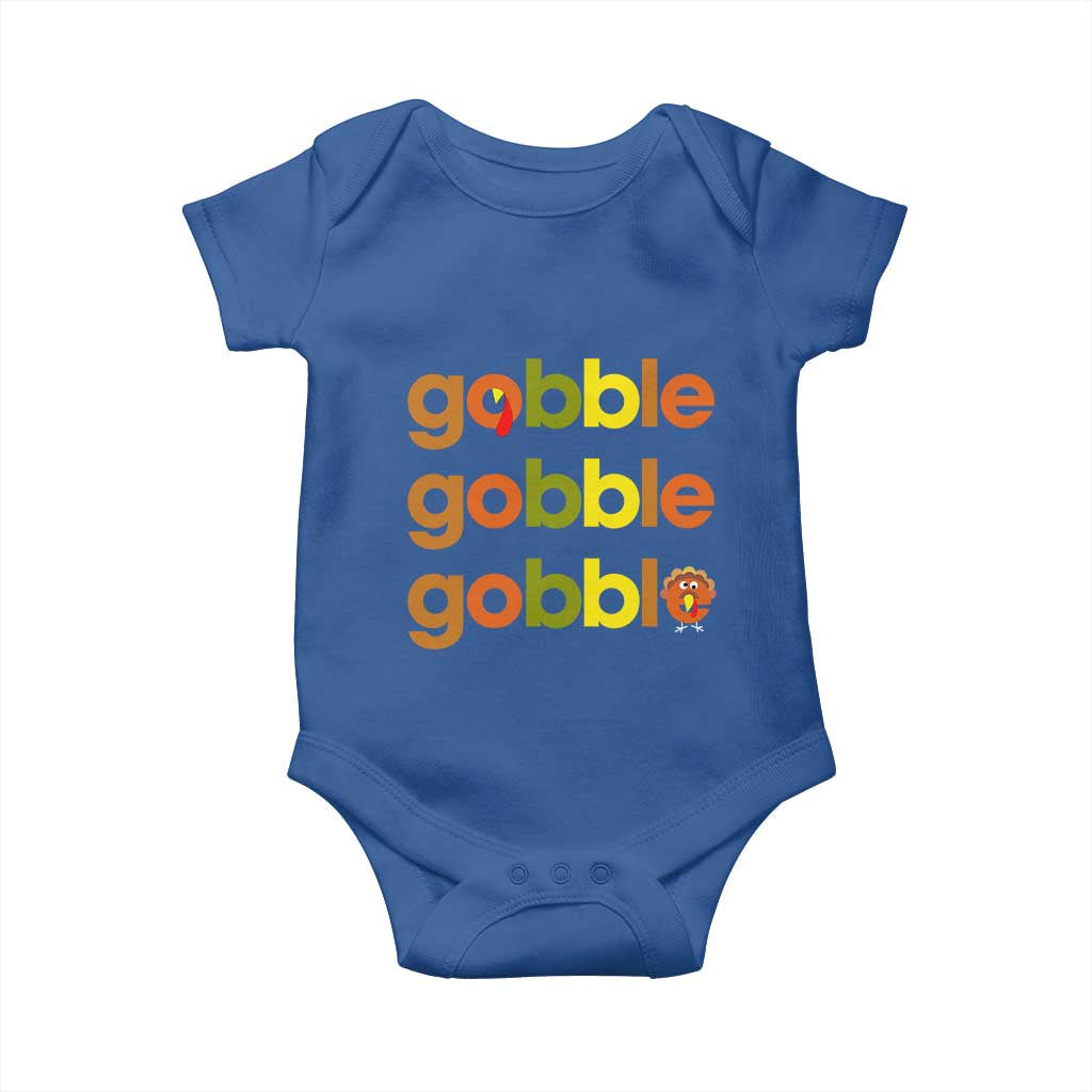 Funny Thanksgiving Turkey Gobble Baby Onesie Fall Season TS11 Royal Blue Print Your Wear