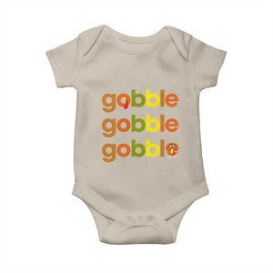 Funny Thanksgiving Turkey Gobble Baby Onesie Fall Season TS11 Sand Print Your Wear