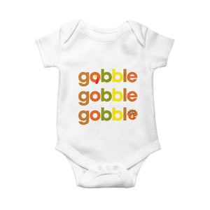 Funny Thanksgiving Turkey Gobble Baby Onesie Fall Season TS11 White Print Your Wear