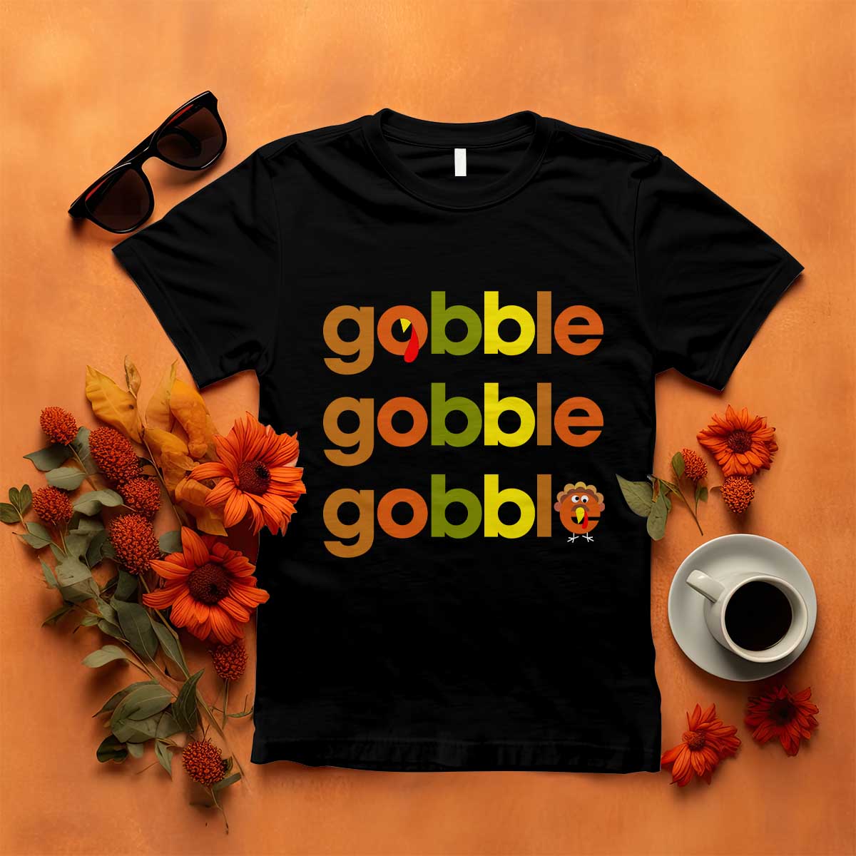 Funny Thanksgiving Turkey Gobble T Shirt Fall Season TS11 Black Print Your Wear
