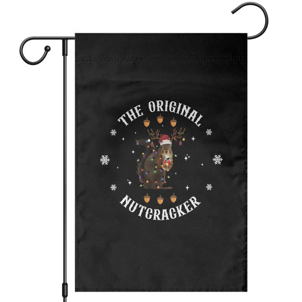 Funny Christmas Squirrel Garden Flag The Original Nutcracker Snowflake Xmas Neon Light TS11 Black Print Your Wear