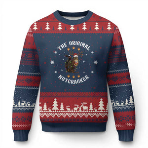 Funny Xmas Squirrel Ugly Christmas Sweater The Original Nutcracker Snowflake Xmas Neon Light TS11 Navy Red Print Your Wear