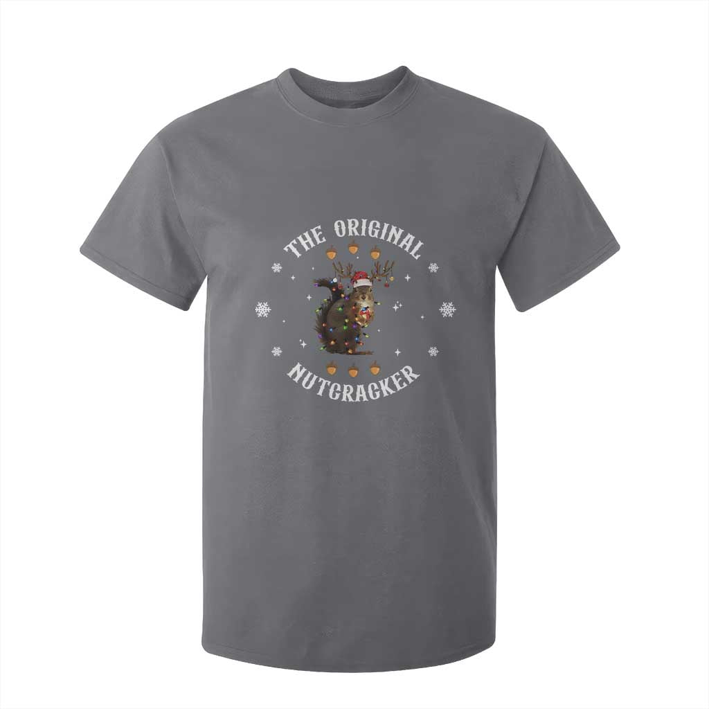 Funny Christmas Squirrel T Shirt For Kid The Original Nutcracker Snowflake Xmas Neon Light TS11 Charcoal Print Your Wear