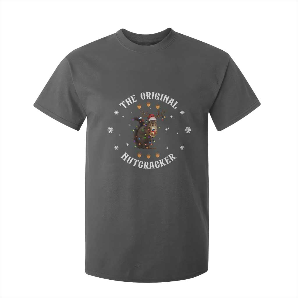 Funny Christmas Squirrel T Shirt For Kid The Original Nutcracker Snowflake Xmas Neon Light TS11 Dark Heather Print Your Wear