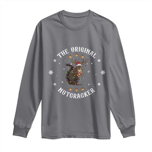 Funny Christmas Squirrel Long Sleeve Shirt The Original Nutcracker Snowflake Xmas Neon Light TS11 Charcoal Print Your Wear