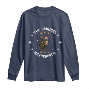 Funny Christmas Squirrel Long Sleeve Shirt The Original Nutcracker Snowflake Xmas Neon Light TS11 Navy Print Your Wear