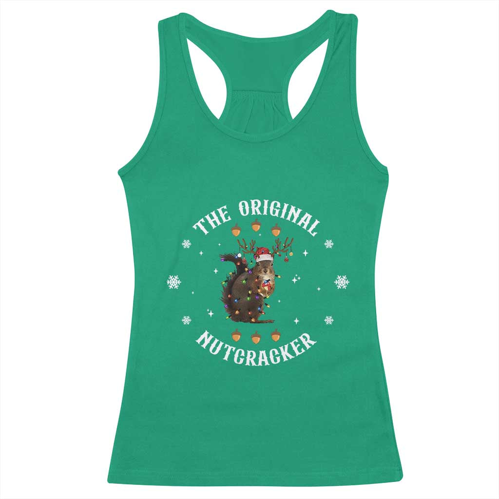 Funny Christmas Squirrel Racerback Tank Top The Original Nutcracker Snowflake Xmas Neon Light TS11 Irish Green Print Your Wear