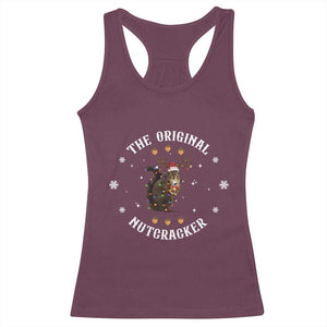 Funny Christmas Squirrel Racerback Tank Top The Original Nutcracker Snowflake Xmas Neon Light TS11 Maroon Print Your Wear