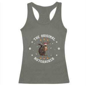 Funny Christmas Squirrel Racerback Tank Top The Original Nutcracker Snowflake Xmas Neon Light TS11 Military Green Print Your Wear