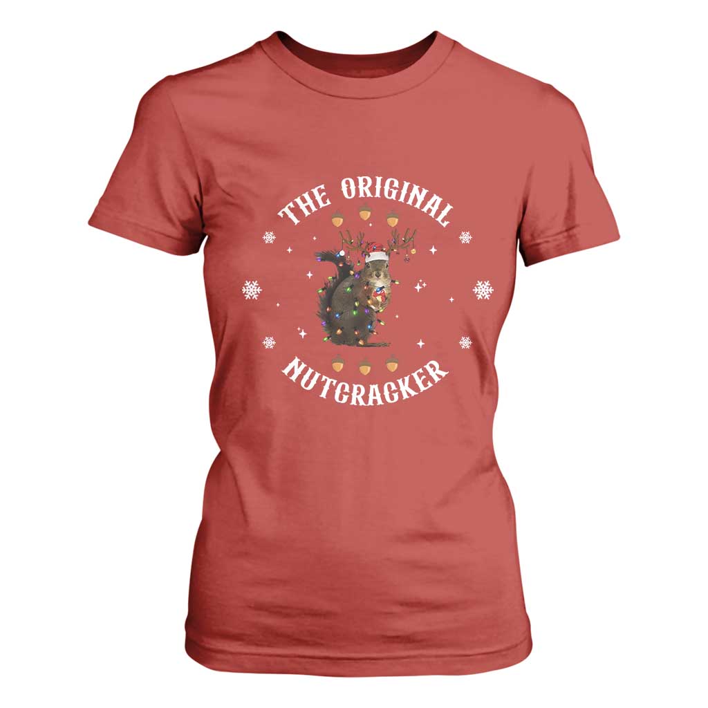 Funny Christmas Squirrel T Shirt For Women The Original Nutcracker Snowflake Xmas Neon Light TS11 Red Print Your Wear