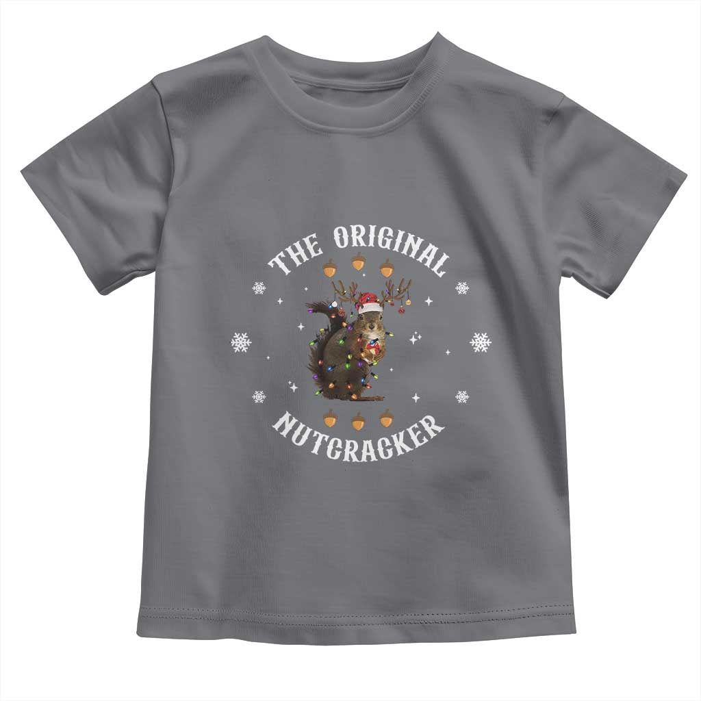 Funny Christmas Squirrel Toddler T Shirt The Original Nutcracker Snowflake Xmas Neon Light TS11 Charcoal Print Your Wear