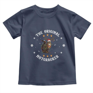Funny Christmas Squirrel Toddler T Shirt The Original Nutcracker Snowflake Xmas Neon Light TS11 Navy Print Your Wear