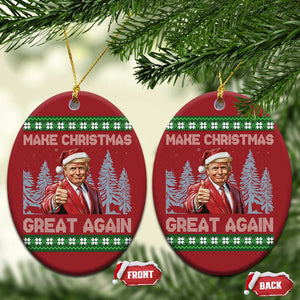 Funny Make Xmas Great Again Trump Christmas Ornament Xmas Tree TS11 Oval Red Print Your Wear