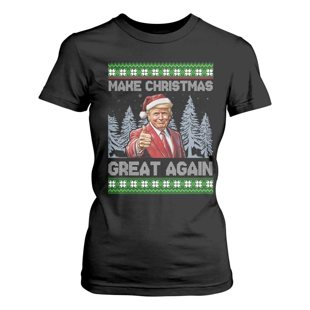 Funny Make Christmas Great Again Trump T Shirt For Women Xmas Tree TS11 Black Print Your Wear