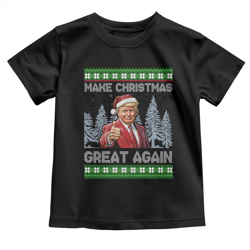 Funny Make Christmas Great Again Trump Toddler T Shirt Xmas Tree TS11 Black Print Your Wear