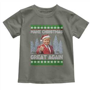 Funny Make Christmas Great Again Trump Toddler T Shirt Xmas Tree TS11 Military Green Print Your Wear