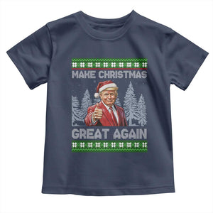 Funny Make Christmas Great Again Trump Toddler T Shirt Xmas Tree TS11 Navy Print Your Wear