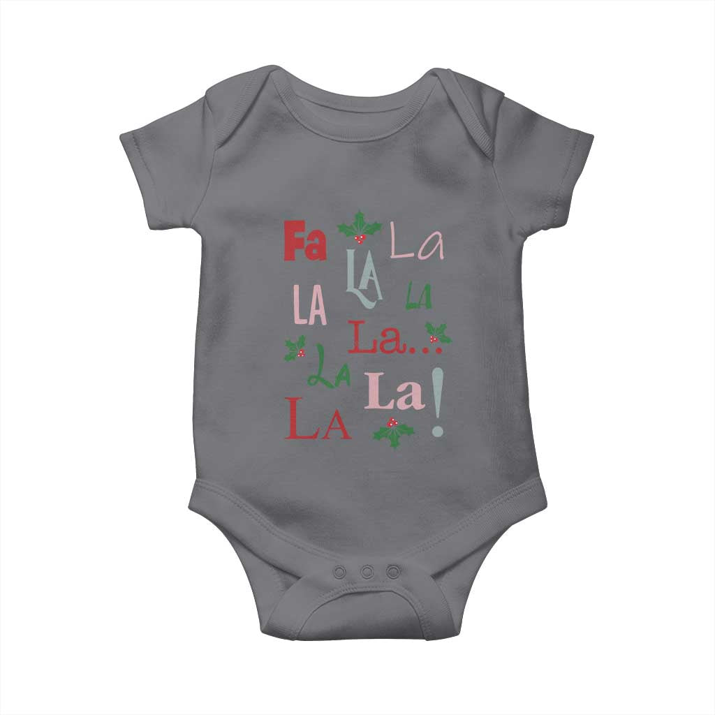 Funny Fa La La 8 Christmas Carol Song Baby Onesie Holiday Mistletoe TS11 Charcoal Print Your Wear