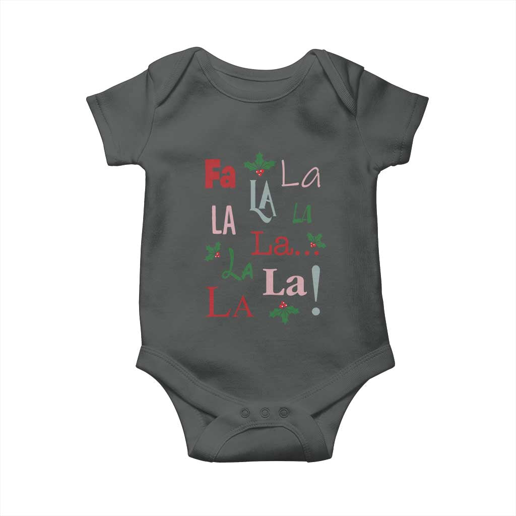 Funny Fa La La 8 Christmas Carol Song Baby Onesie Holiday Mistletoe TS11 Dark Heather Print Your Wear