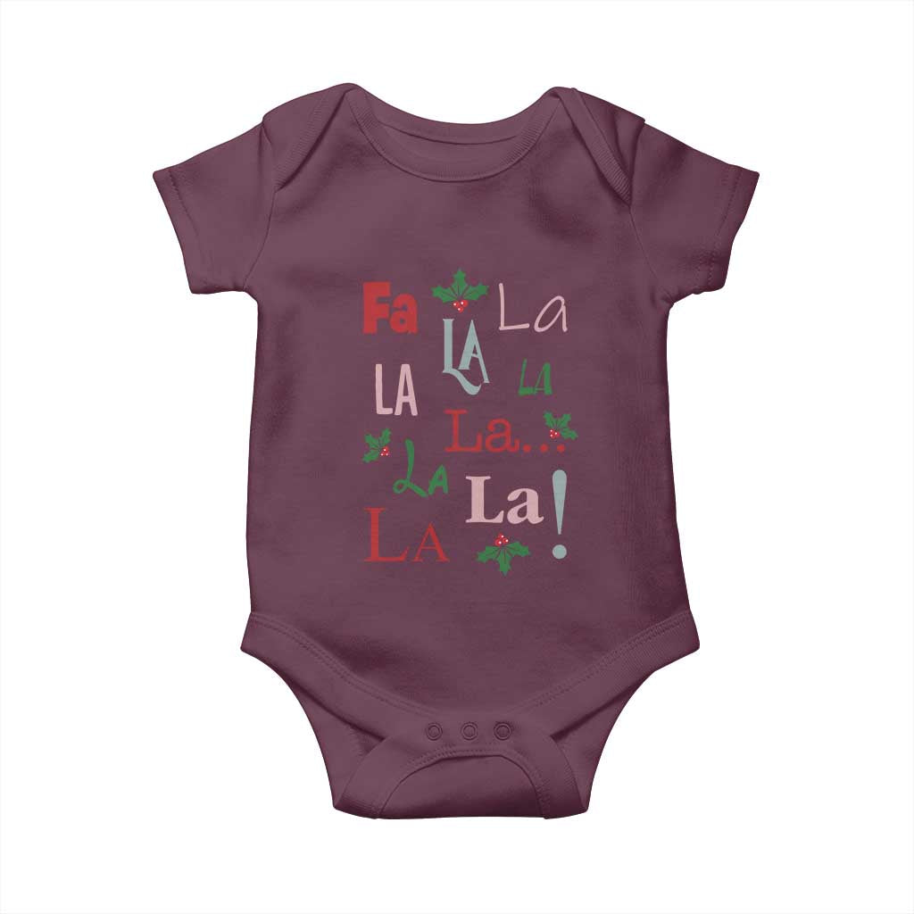 Funny Fa La La 8 Christmas Carol Song Baby Onesie Holiday Mistletoe TS11 Maroon Print Your Wear