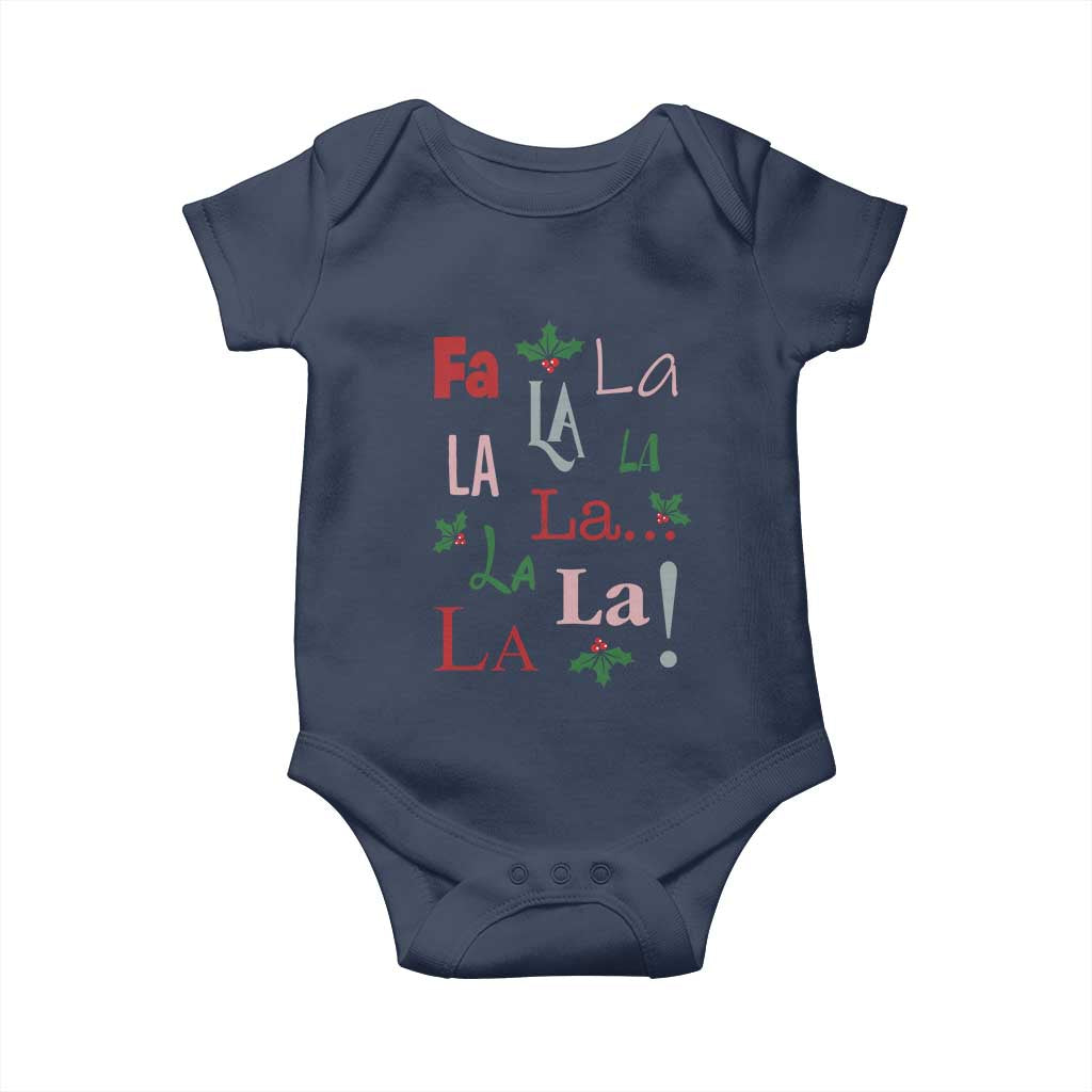 Funny Fa La La 8 Christmas Carol Song Baby Onesie Holiday Mistletoe TS11 Navy Print Your Wear