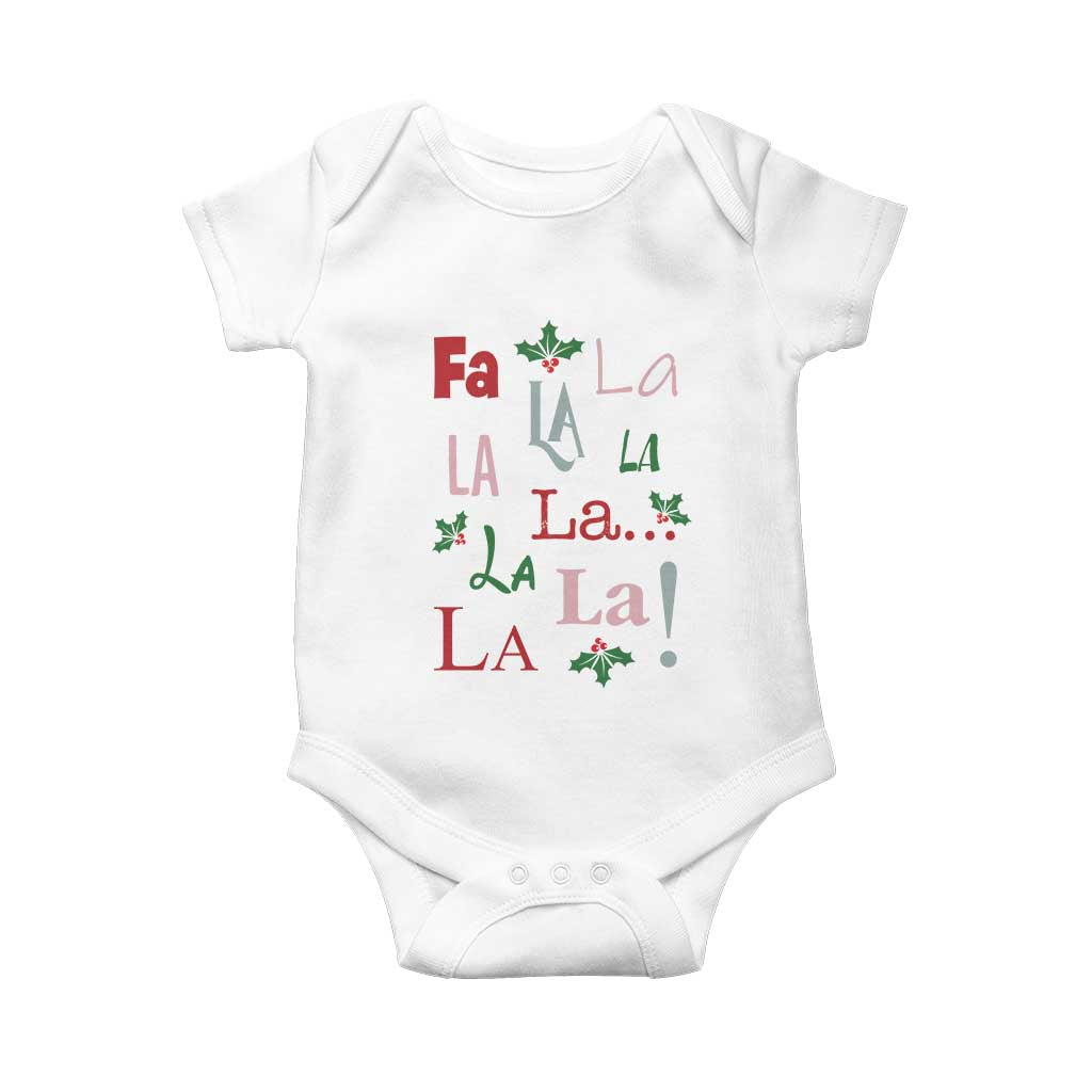 Funny Fa La La 8 Christmas Carol Song Baby Onesie Holiday Mistletoe TS11 White Print Your Wear