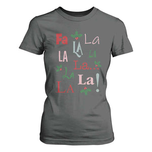 Funny Fa La La 8 Christmas Carol Song T Shirt For Women Holiday Mistletoe TS11 Dark Heather Print Your Wear
