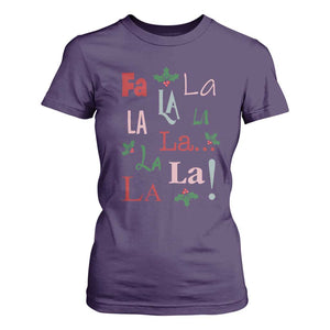 Funny Fa La La 8 Christmas Carol Song T Shirt For Women Holiday Mistletoe TS11 Purple Print Your Wear