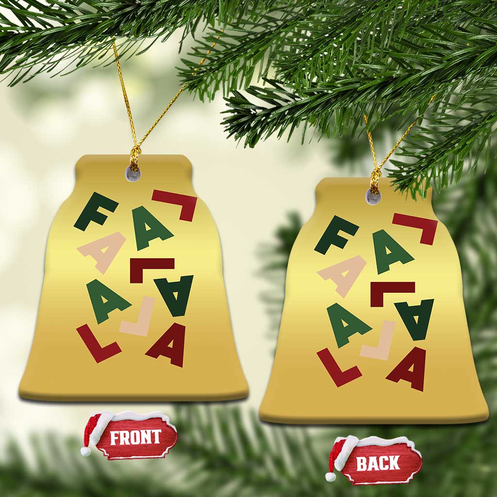 Funny Fa La La 8 Xmas Carol Holiday Christmas Ornament TS11 Bell Flake Gold Print Your Wear