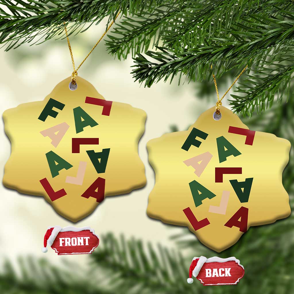 Funny Fa La La 8 Xmas Carol Holiday Christmas Ornament TS11 Snow Flake Gold Print Your Wear